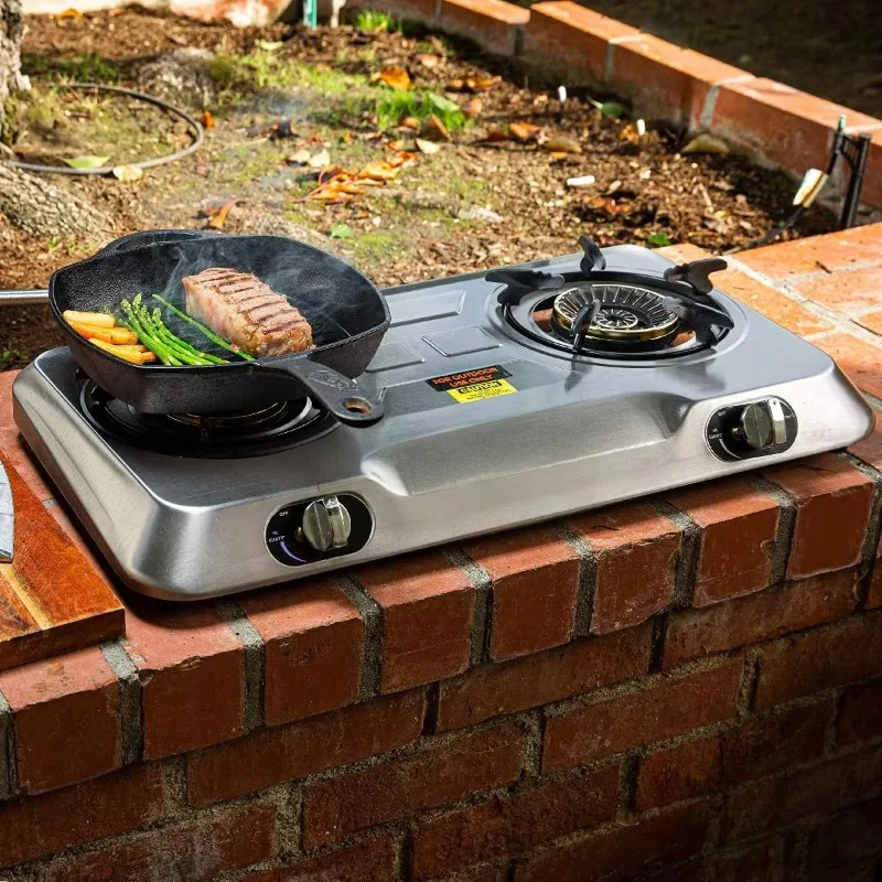 Dual burner cooker Automatic ignition cooker Outdoor LPG propane camping 2 cooker burner