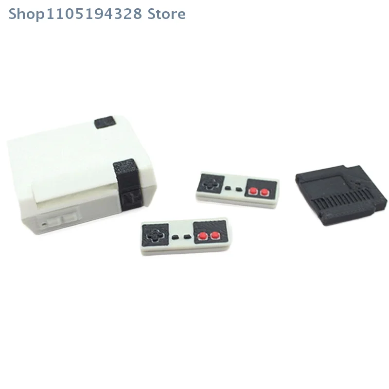 บ้านตุ๊กตาพร้อมการ์ดเกม+คอนโทรลเลอร์ 2 ตัว ของเล่นจิ๋ว รุ่นจำลอง คอนโทรลเลอร์เกมไร้สาย อุปกรณ์ตกแต่งบ้านตุ๊กตา