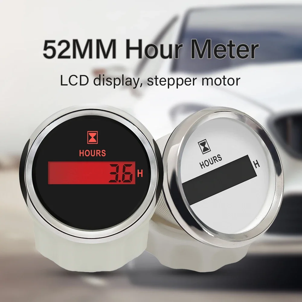 

New 52mm Hour Meter Gauge with Red Backlight 9-32V for Car Trucks Boat