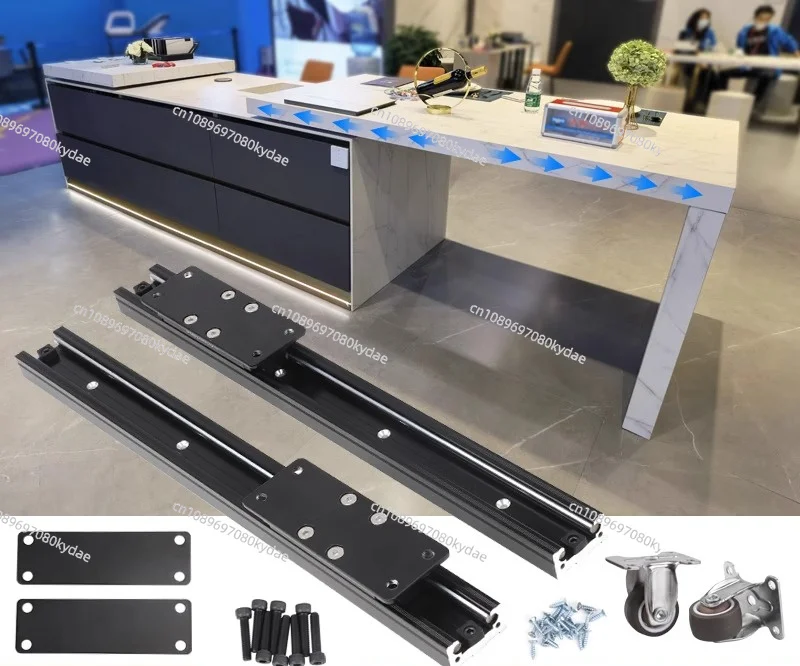 Telescopic Track Installed Bottom of The Counter Kitchen Dining Table Barpush-pull Linear Extension Slide Hardware Accessories