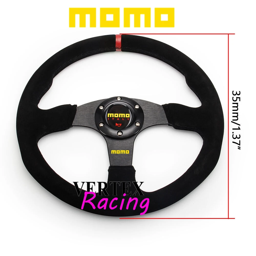 

Drift 14Inch 350MM MOMO Steering Wheel Car Rally Racing Suede Leather JDM Steering Wheel Volantes For VW HONDA TOYOTA BMW Nissan