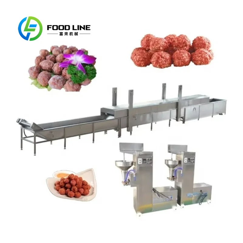 Customize Stainless Steel Automatic Meatball Fishball Forming Frying Production Line Commercial Meat Ball Making Maker Machine