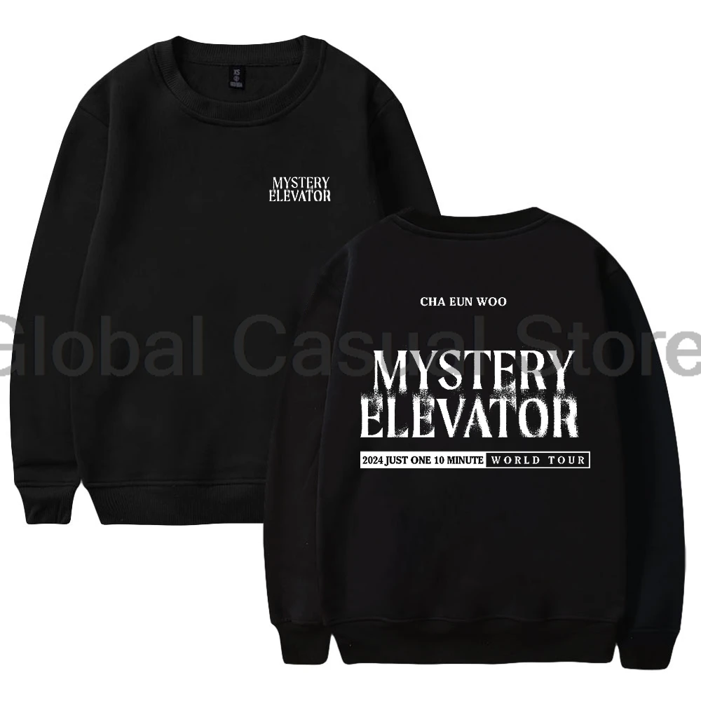 

Cha Eun Woo Just One 10 Minute Mystery Elevator Tour 2024 Crewneck Long Sleeve Streetwear Women Men Fashion Clothes