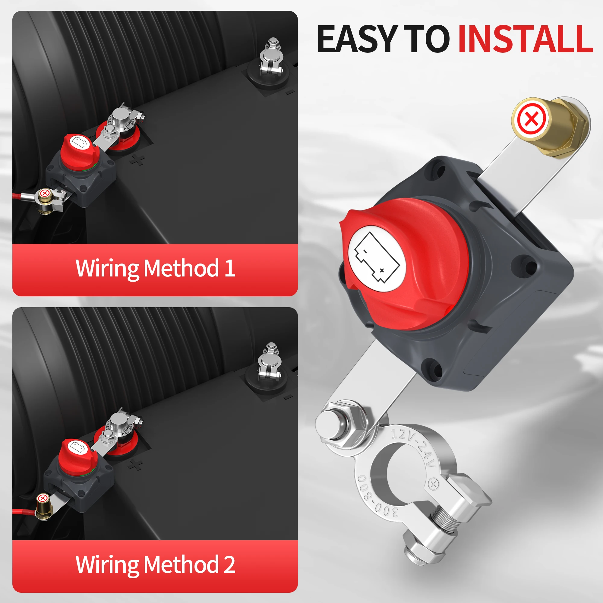 

Выключатель аккумулятора с верхней стойкой, 12-вольтовый выключатель аккумулятора, 12 В, 48 В, водонепроницаемый выключатель морской батареи, главный выключатель