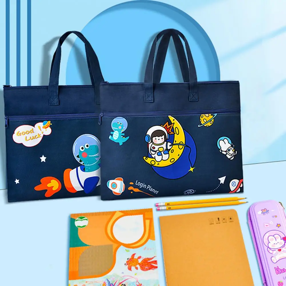 Canvas Tote Bag Fashionable School Supplies Thickened Kids Cartoon Top-handle Bag for School