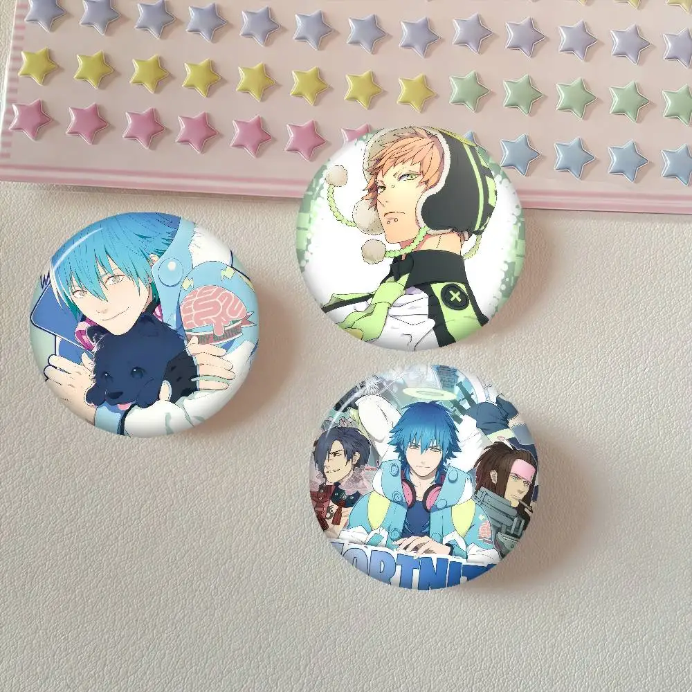 D-DRAMAtical Murder Anime  Cartoon Brooches Anime Badge Round Handmade Brooch Lapel Pins Jewelry For Backpack Clothes Gifts