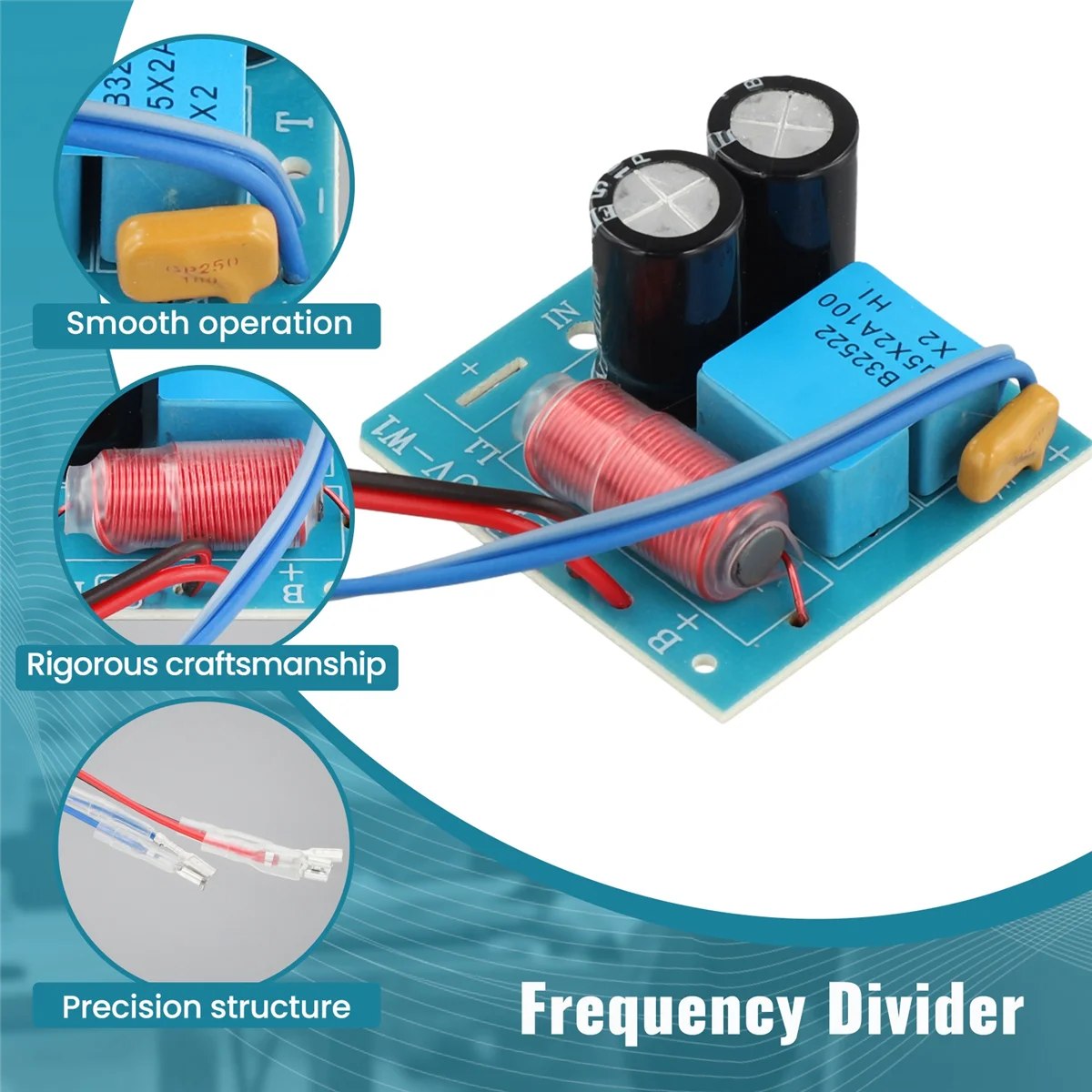N87R 60W 2 Way Audio Speaker Frequency Divider Treble Bass TWS 2 Unit Crossover Accessory