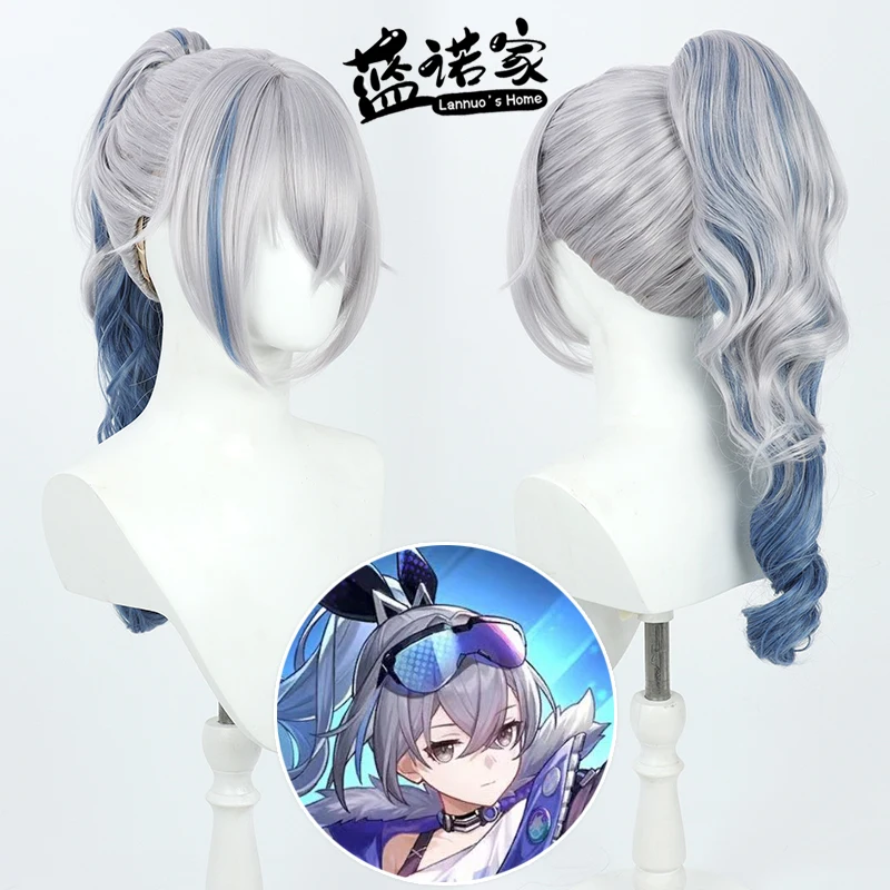 

Anime Honkai Star Rail Silver Wolf Cosplay Wig Halloween Carnival Party Props Synthetic Hair Heat Resistant Fiber + Wig Cap
