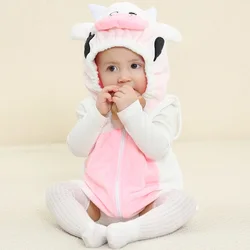 MICHLEY Spring Cow Baby Romper Clothes Bodysuit Sleeveless Newborn costume Cartoon Infant Toddler Clothing For Girls Boys