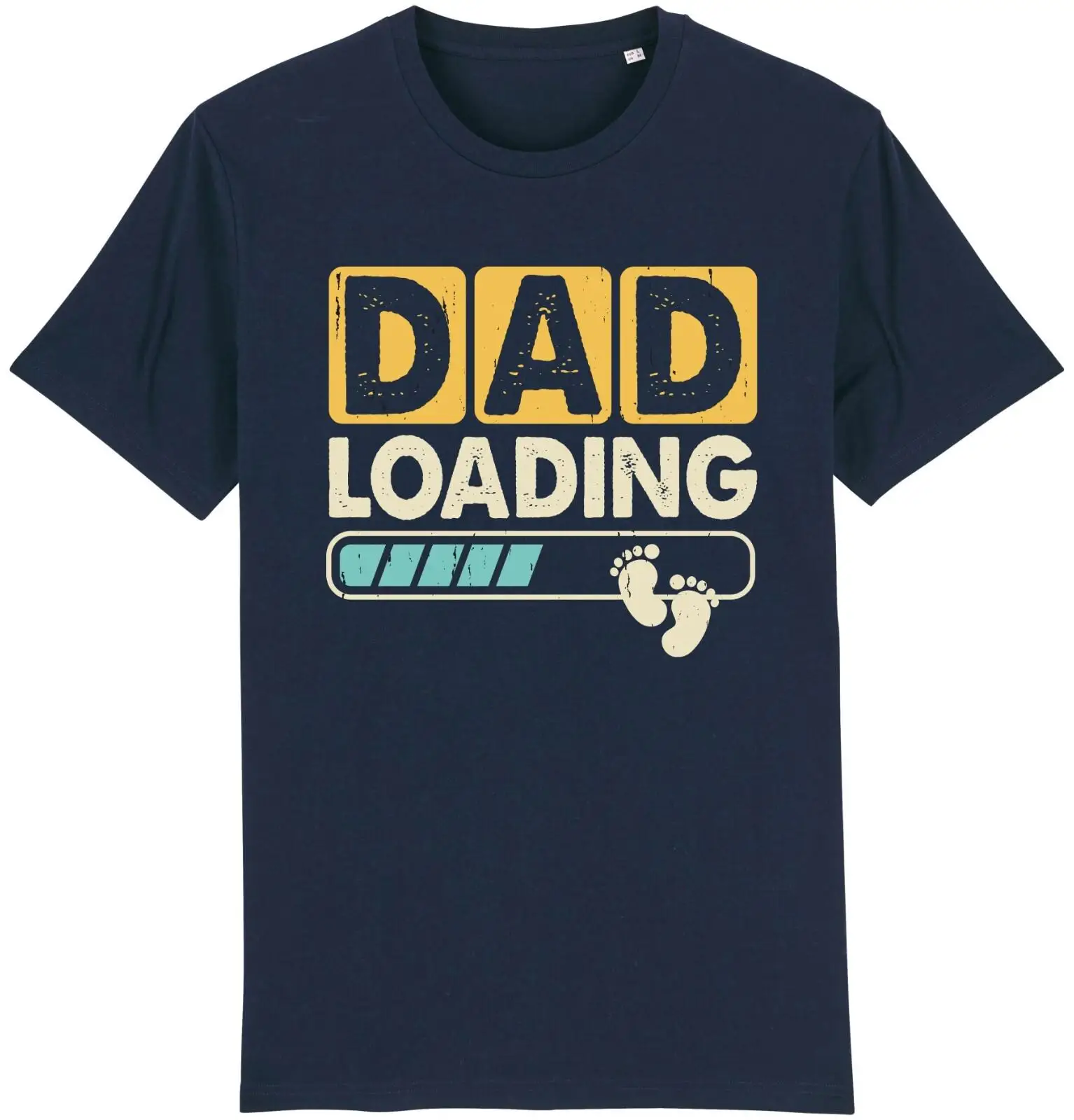 Men's Summer Fashion Casual Short-sleeved Shirt  Dad Loading T-shirt Funny New Parent Dad To Be Baby Novelty Gender Reveal