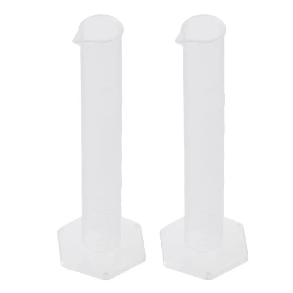 Science Test Tube Beakers Plastic Graduated Cylinder Clear Hex Base Flask 25ml Measuring Cylinder Single Metric Scale
