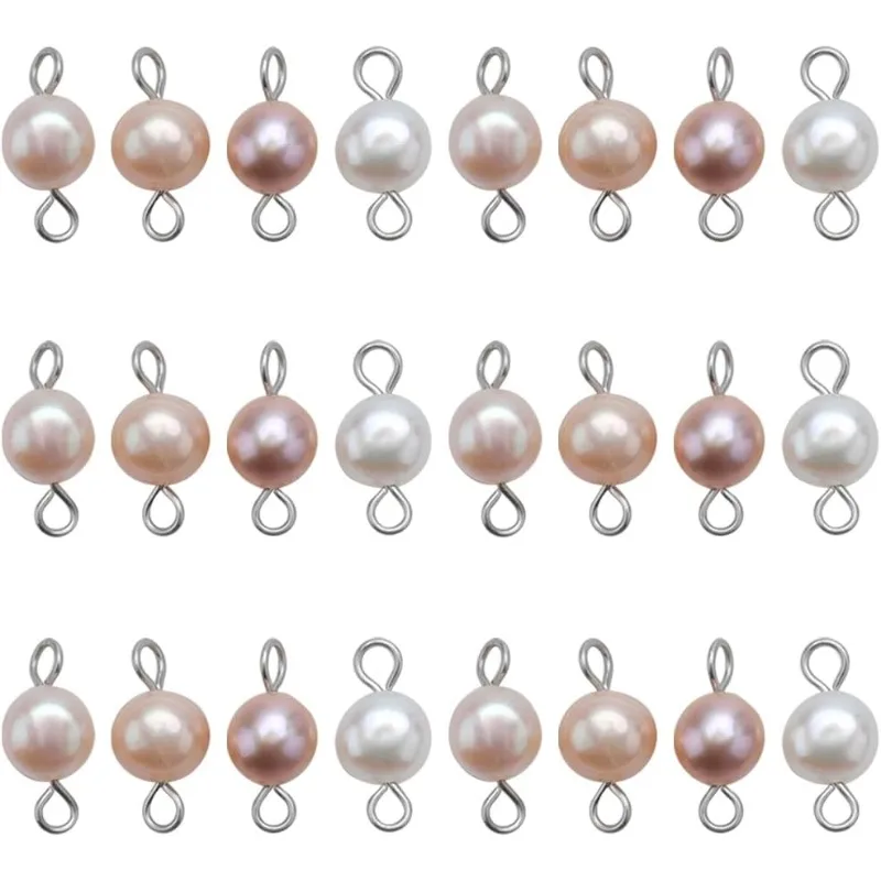 

30 шт./коробка, жемчужные соединители из нержавеющей стали