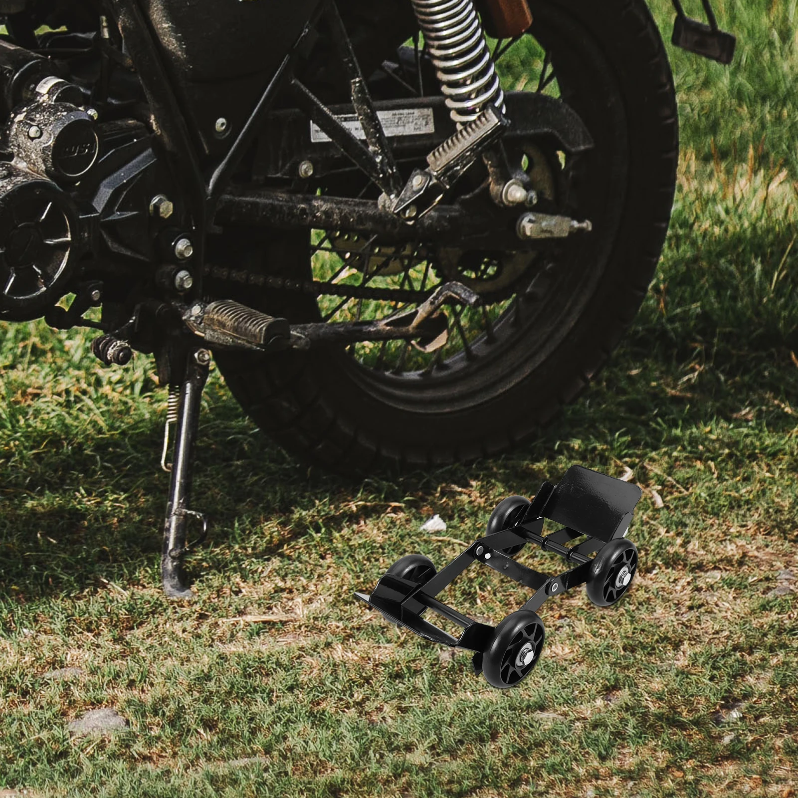 

Motorcycle Tire Trolley Metal Roller Black Steel Emergency Move Tool Electric Tricycles Tire Wheel Trolley Snowmobile