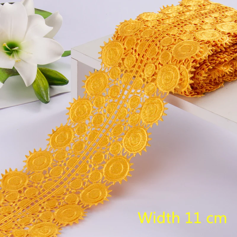 African Lace Trim For Clothing Accessories DIY Lace 1Yards Ribbon Embroidered Parches for Wedding Dress Decoration Lace LA1013