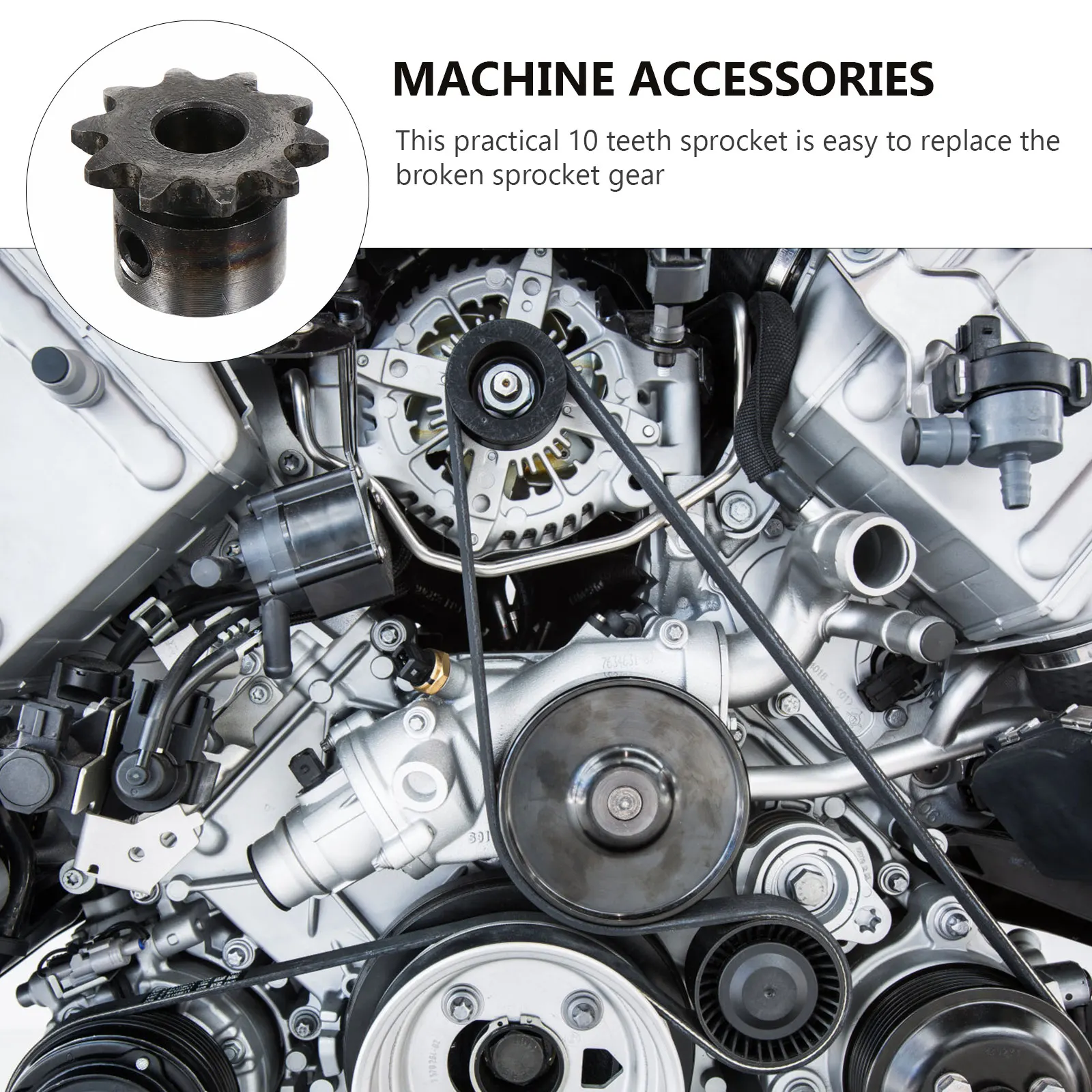 

10 Teeth Metal Sprocket Single Bore Machine Gear Heavy Duty Steel Transmission Component for Hardware Mould and Industrial