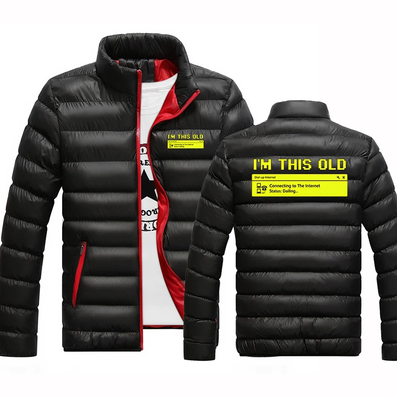 Computer 90s Programmer PC Nerd Geek  Men's Casual Jacket Cotton Parka Coat Autumn Thin Hooded Cotton Padded Windproof Hoodies