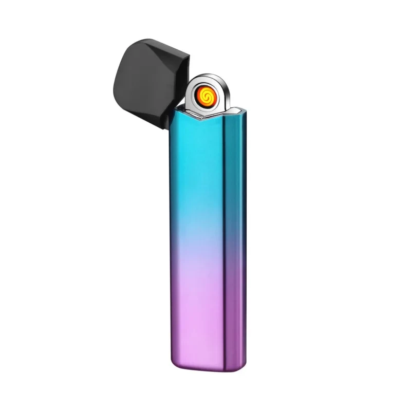 Hot Metal Electric USB Rechargeable Tungsten Lighter Wire Coil Windproof Flameless Lighter Outdoor Barbecue High-end Men\'s Gifts