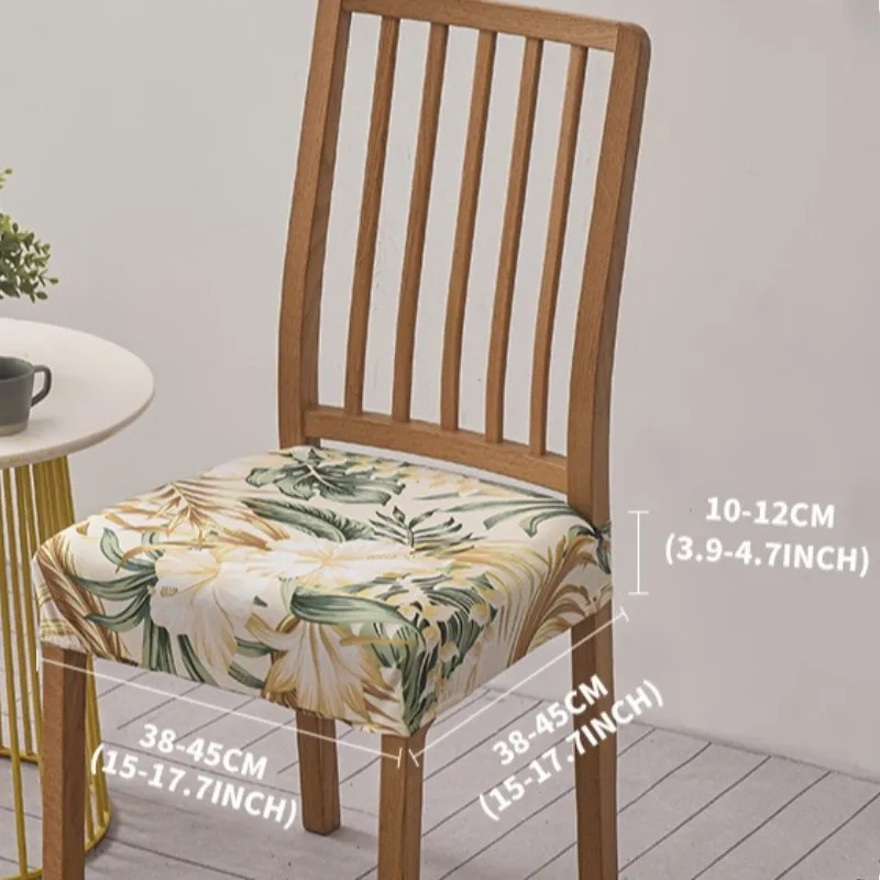 Printed Chair Cover Breathable Skin-Friendly Comfortable Durable Elastic Seat Cover Modern Minimalist Home Dining Chair Cover