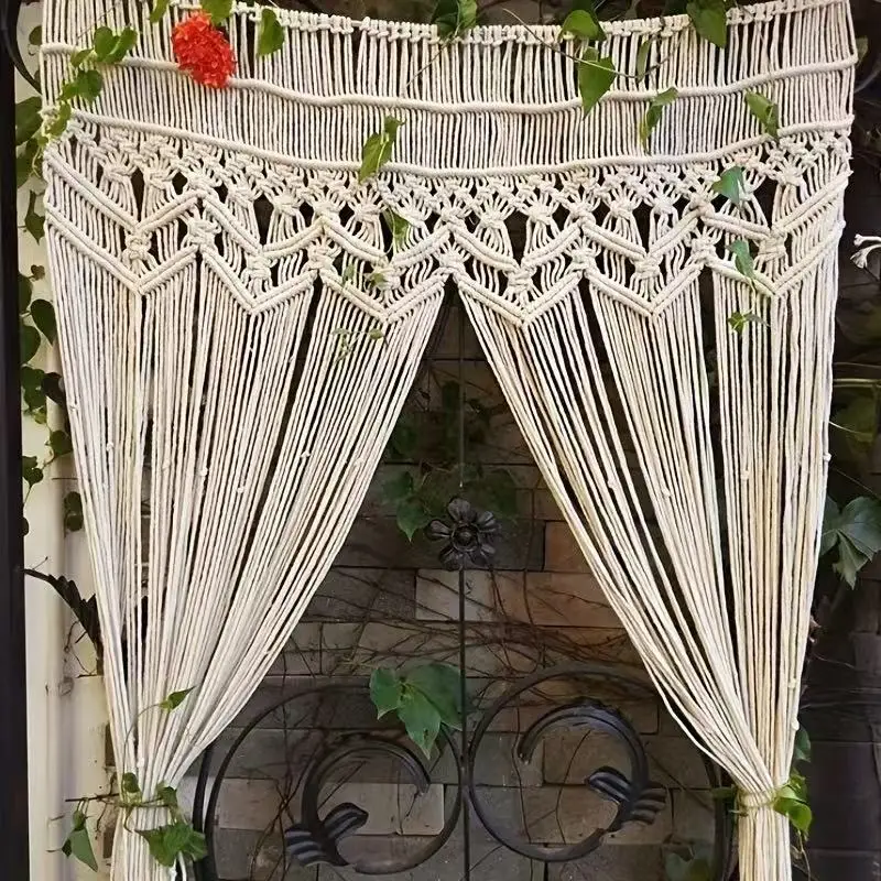 95*180CM Hand-woven tassel curtain Homestay Bohemian Door Curtain Patchwork For Wedding  Bedroom Room Photo studio