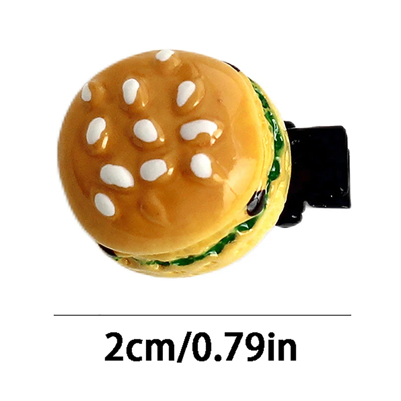 1pc Simulation Food Hairpin Clips Headdress Ornament Funny Hair Cute Seeds Corn Rice Burger Side Hair  Decoration Girls Gift