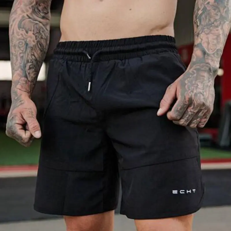 Black Quick Dry Running Shorts Men Jogging Bermuda Gym Fitness Bodybuilding Workout Sportpants Male Summer Beach Swimming Bottom