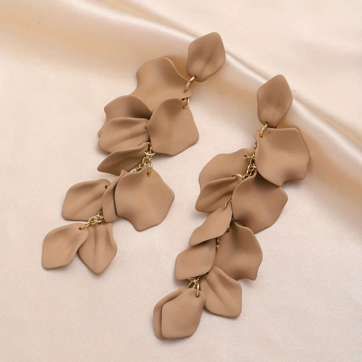 Bohemian Flower Drop Earrings with Long Tassels