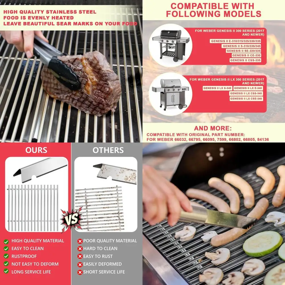 

Weber Genesis II GS4-300 Series Grill Replacement Parts Kit: Grates 66095 & Flavorizer Bars 66032 for E-325, E-310, E-330, E-315