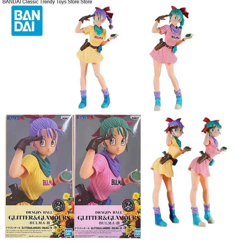 

Bandai Original Dragon Ball GLITTER GLAMOURS Bulma 3 Anime Action Figures Toys for Children Gift Collectible Model Ornaments