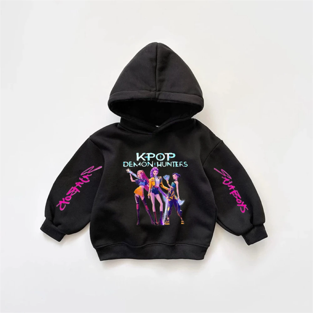 ملابس رياضية فضفاضة غير رسمية بلوفرات عصرية بقلنسوة ملابس Kpop شيطان الصيادين بلوزات مطبوعة للأطفال من سن 2 3 4 5 6 7 سنوات #2