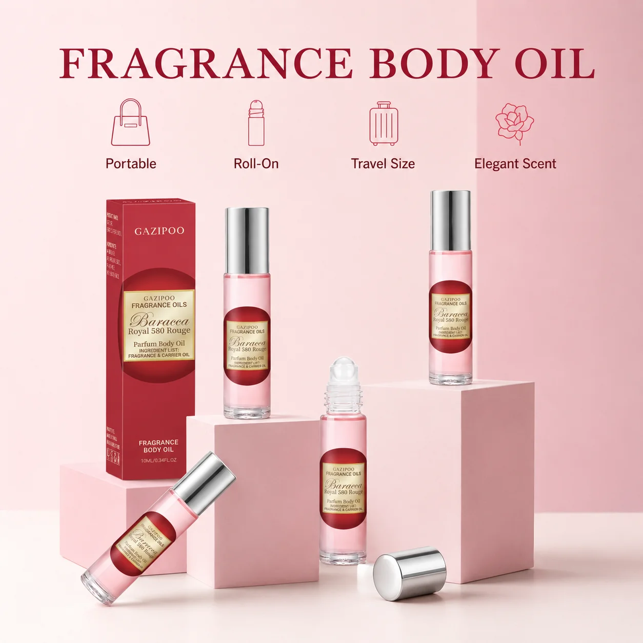 10ML Roll‑On Perfume Body Oil - Portable Fragrance Oil, Saffron Jasmine Cedarwood Musk Woody Scent Eau de Parfum for Dating