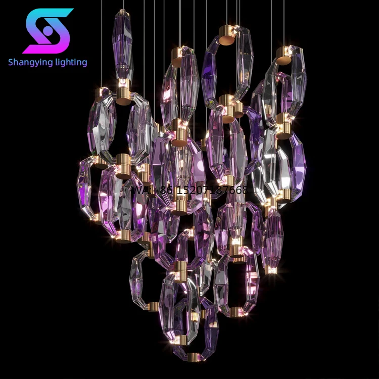 Luxury Modern Glass  Adjustable Height Indoor Decorative for Hotels Villas Loobby Custom Big Project Installation