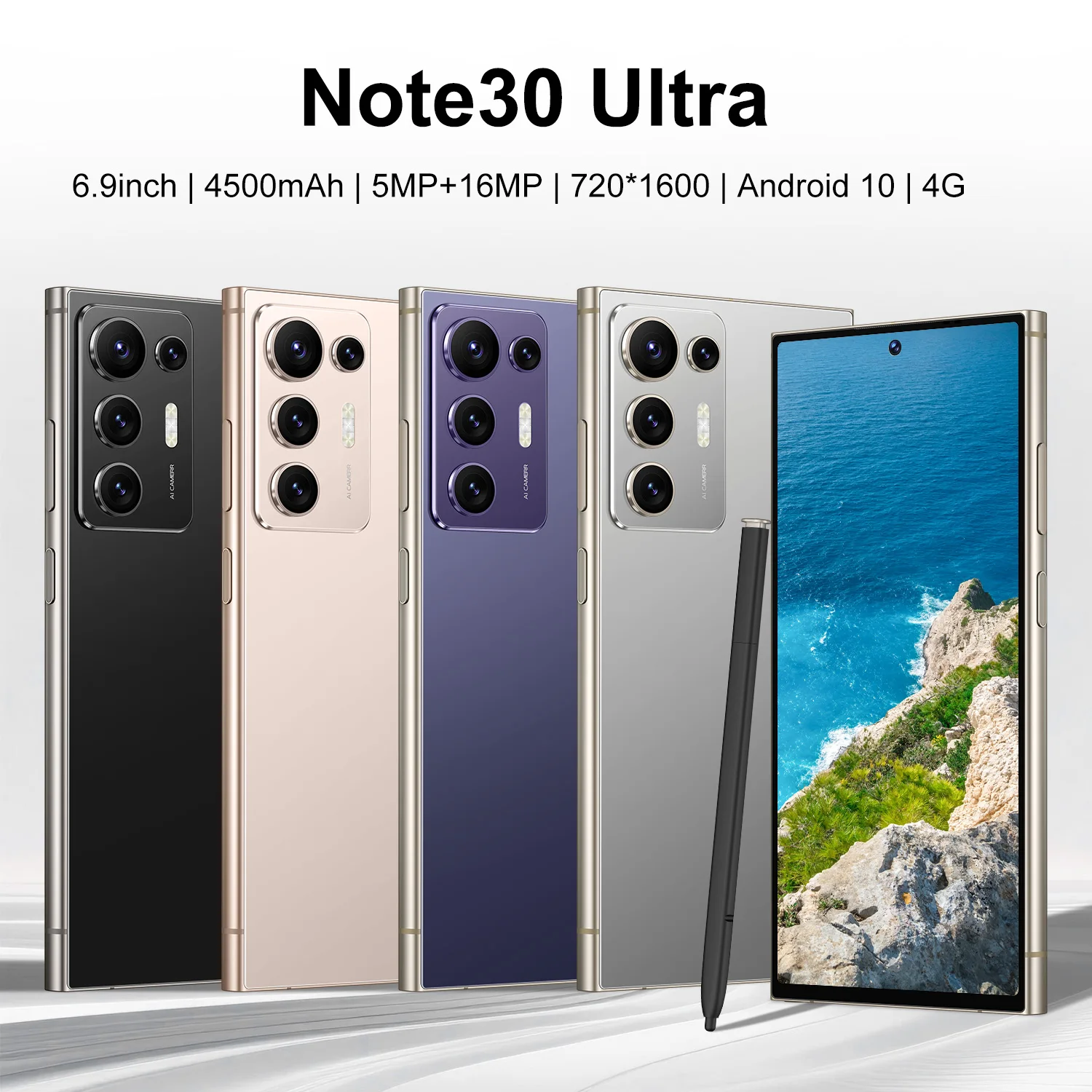 IVMI Global Note30 Ultra Smartphone Android 10 4GB RAM 64GB ROM 16MP Google Play Store Face ID 4G Network Wifi Mobile Phones