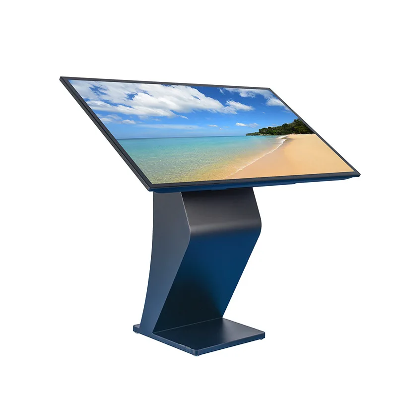 32 43 50 Inch Horizontal Floor Stand Touch Screen LCD Interactive Kiosk Ultra Thin HD Self-service Terminal Advertising Machine