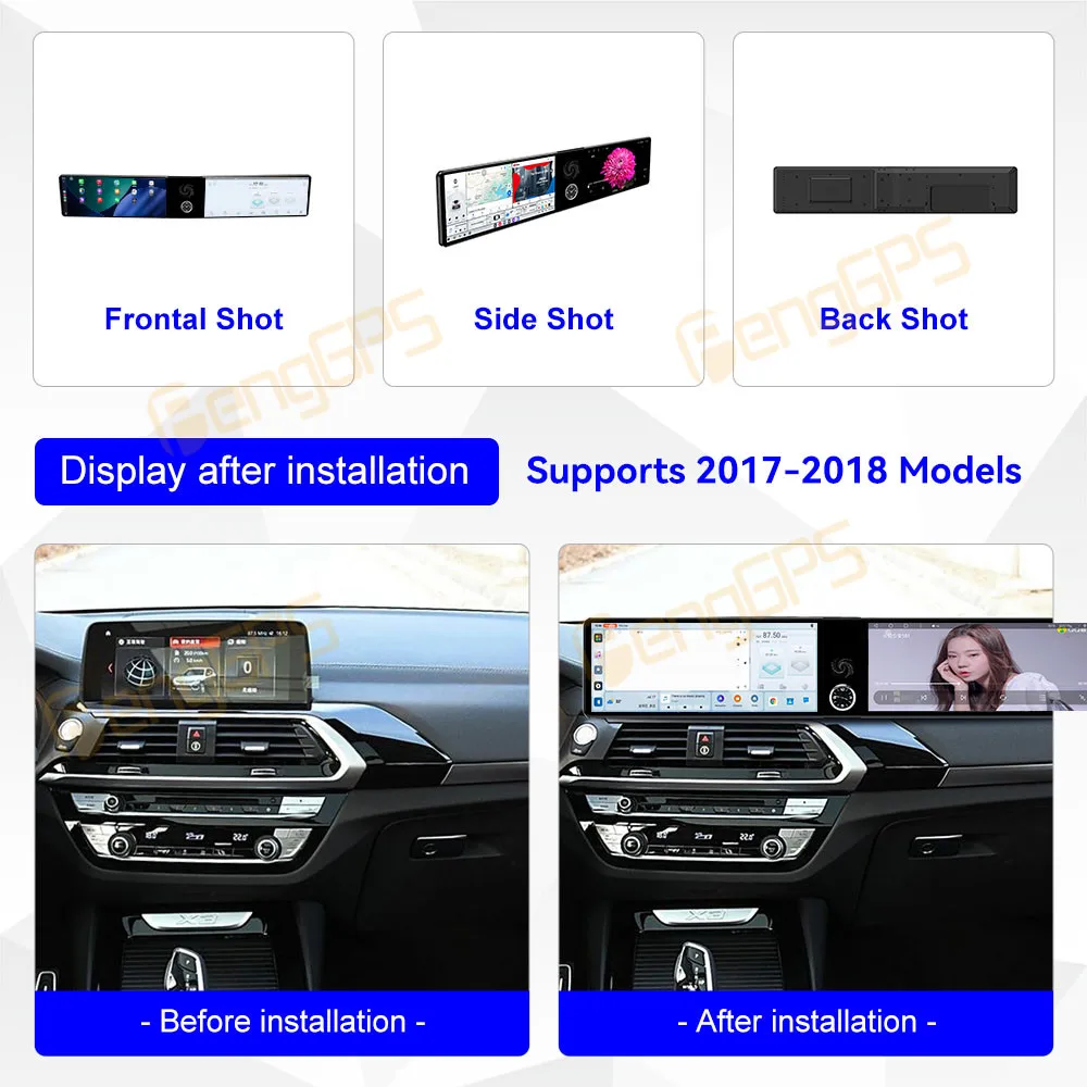 

Автомобильный радиоприемник с двойным экраном 12,3 дюйма Android 13 CarPlay для BMW X3 X4 2017-2018 EVO, сенсорный экран, мультимедийный плеер, GPS-навигация, DSP
