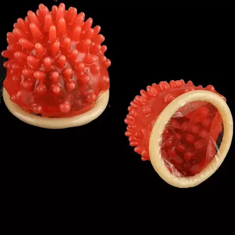 Coral Ultra Thin Condom sexx Toys For Men Dotted Spike Latex Vaginal Stimulation Massage Condomss Peniss Sleeve Adults sexx Products