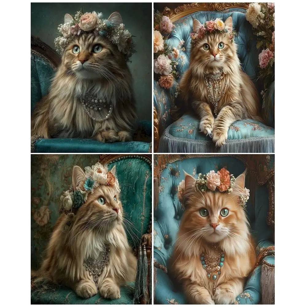

GATYZTORY 40x50cm DIY Painting By Numbers Frame Wreath Cat For Adults Handpainted Acrylic Paint Kit Home Decors Gift Artwork