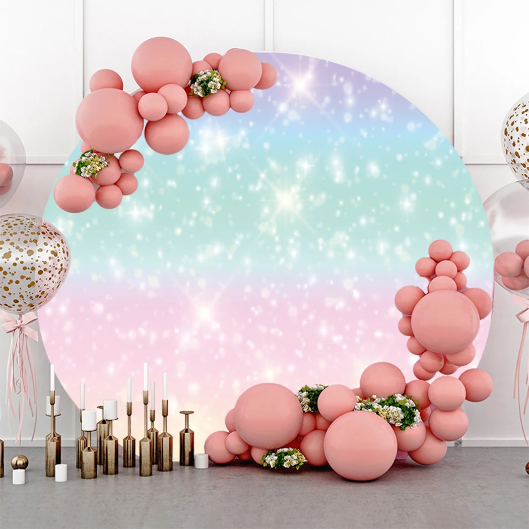 Fondo personalizado de lunares brillantes para fiesta de cumpleaños, fotografía con nombre, póster redondo personalizado, telón de fondo para Baby Shower