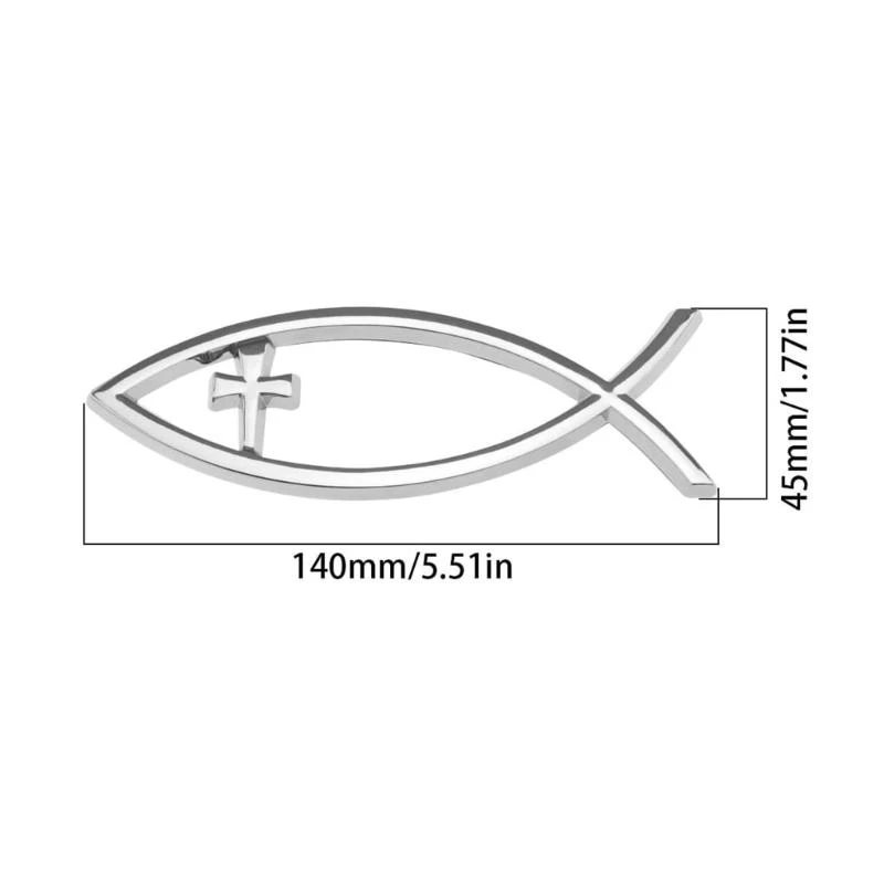 Religious crossing Car Window Stickers Waterproof Savior Fish Badge Christian Ichthys Fish Sticker for Laptops Refrigerators