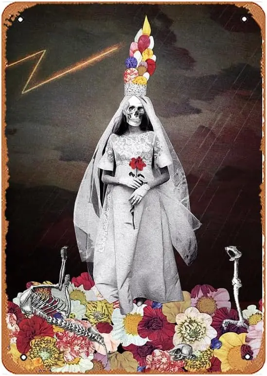 Eugenia Loli Santa Muerte Poster 8x12 Inch Retro Vintage Metal Sign Home Man Cave Art