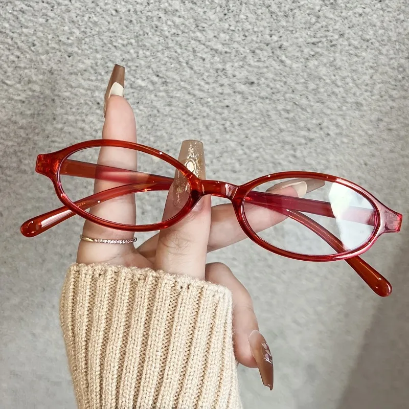 Unisex Lightweight and Simple Oval Shaped Small Frame Anti Blue Light Glasses Suitable for Daily and Office Wear