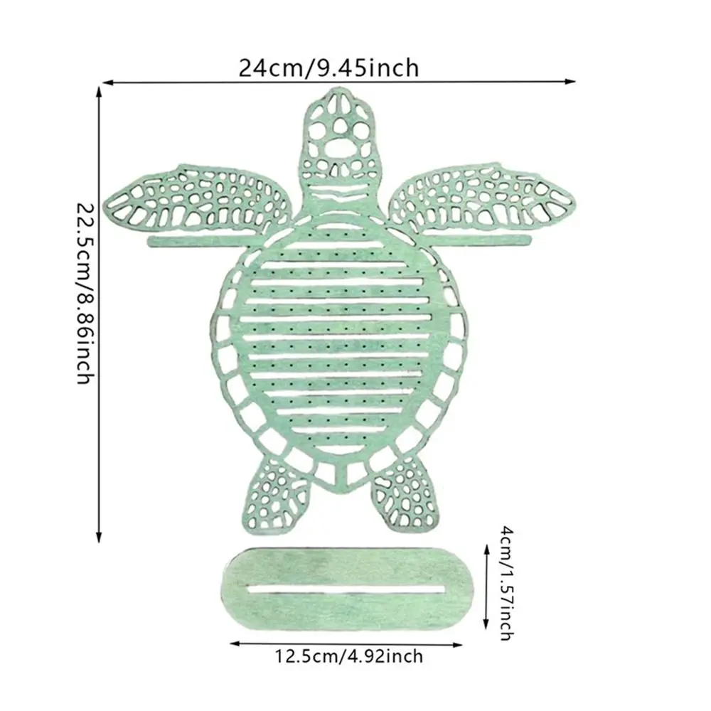 Lindo y único organizador de joyas, diseño de tortuga, soporte de madera para pendientes, collares, organizador, decoración del hogar