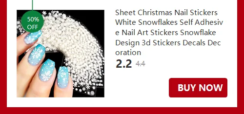 30 Sheets Christmas Nail Art Stickers Self Adhesive 3D White Snowflake Nail Decals Xmas Nail Supplies Christmas Manicure Sliders