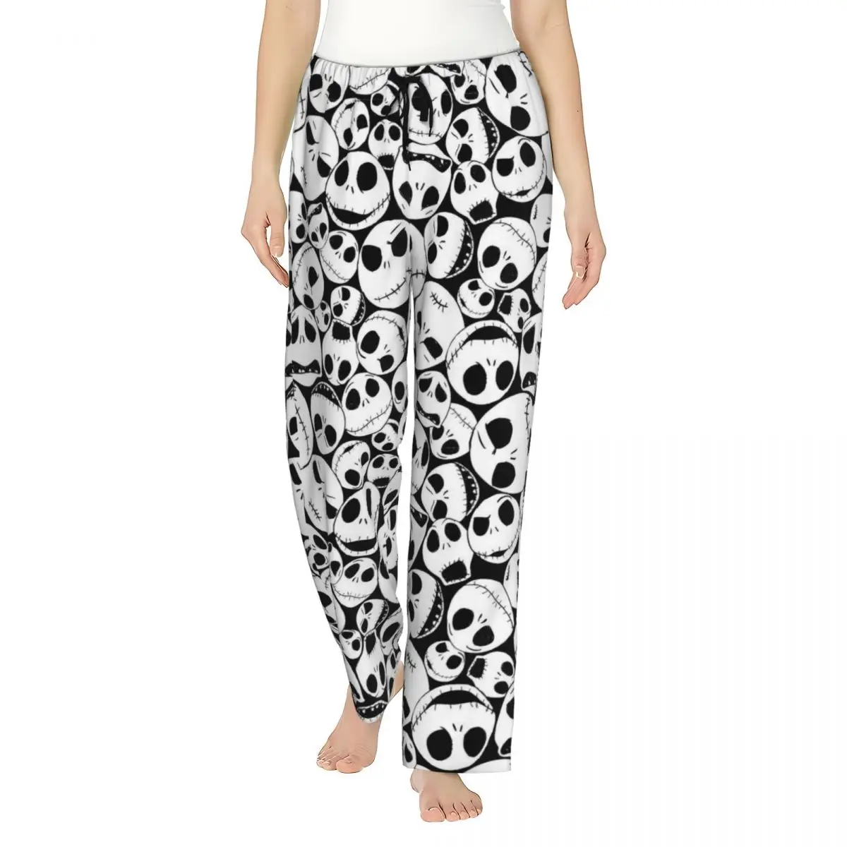 

Women Nightmare Before Christmas Jack Skellington Pajama Pants Custom Printed Sleep Sleepwear Bottoms with Pockets