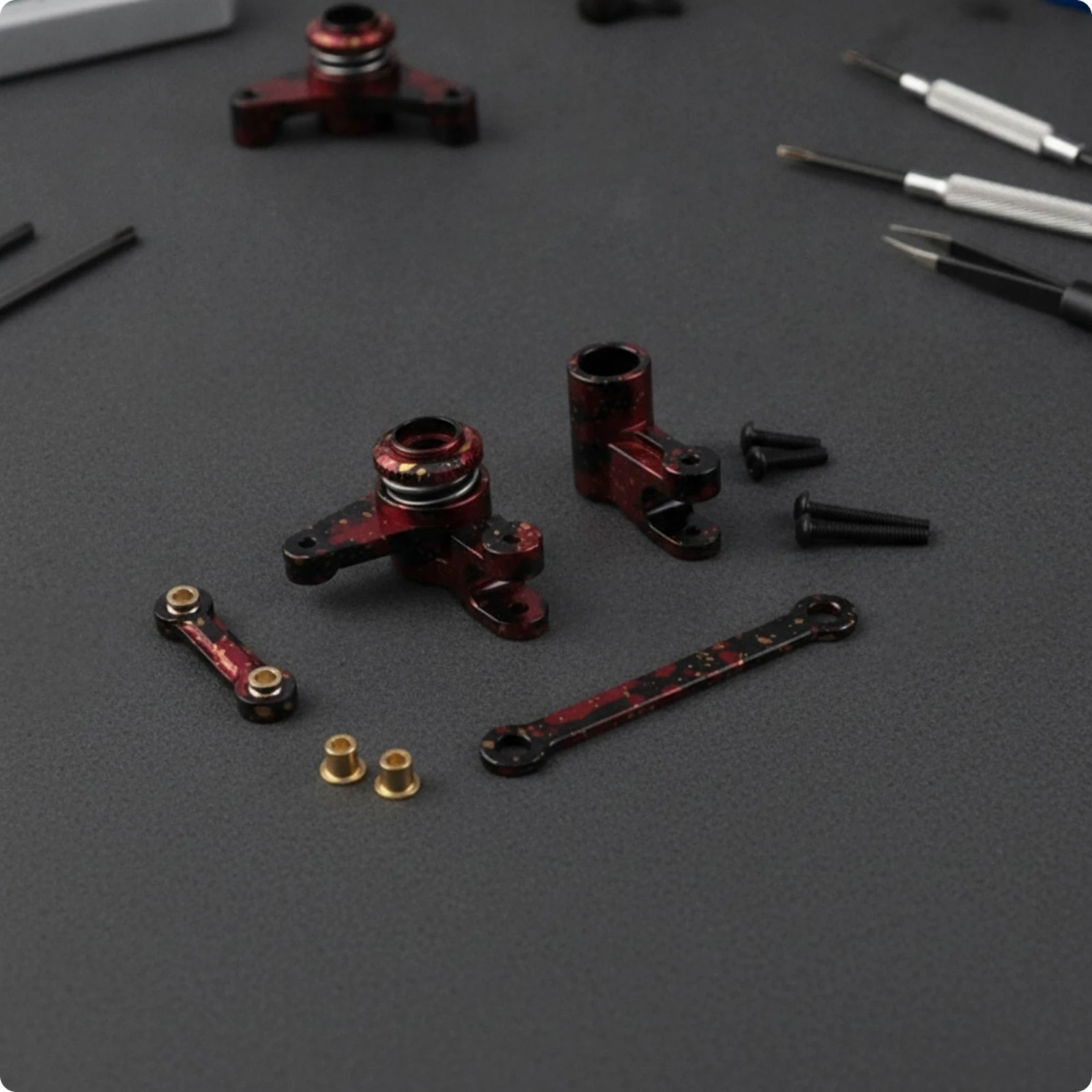 Front Steering Assembly with Servo Link Anodized Steering Linkage with Servo Link Upgrade Easy to Install for Hobbyists