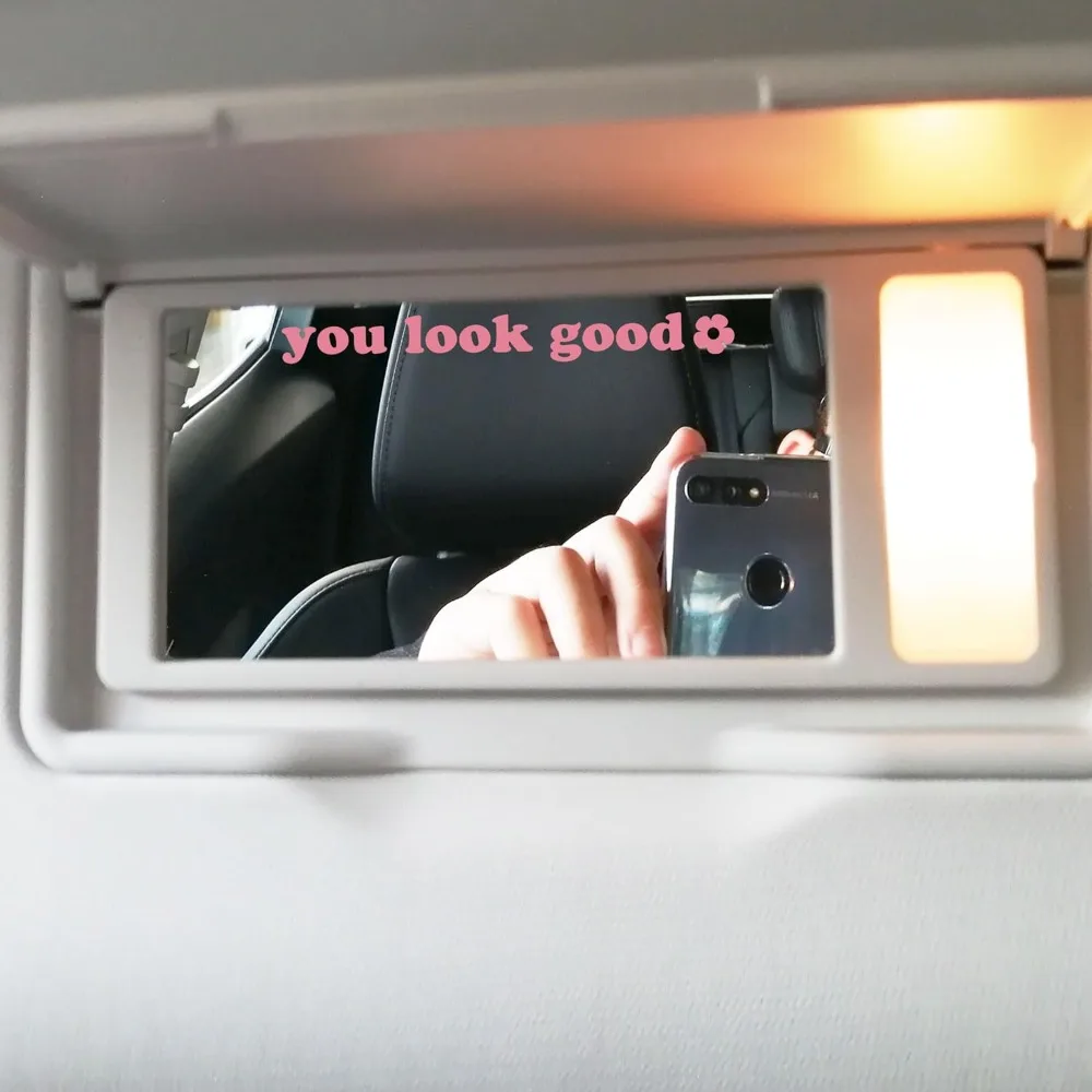 1pc You Look Good Car Stickers for Rearview Mirror Self Affirmation Vanity Mirror Vinyl Decals Auto Window Creative Decoration