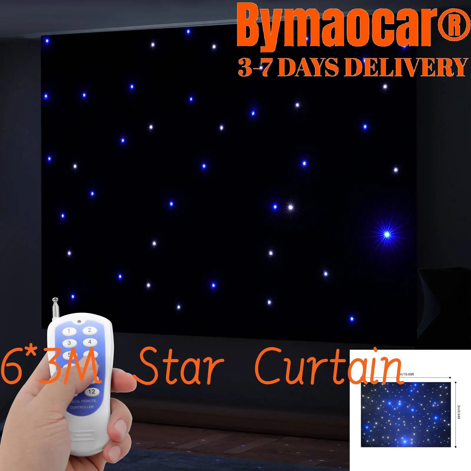 

6*3M 12W Led Star Curtain Stage Backdrop For Cultural Performances, Ktv, Restaurants, Nightclubs Dmx512 Controller