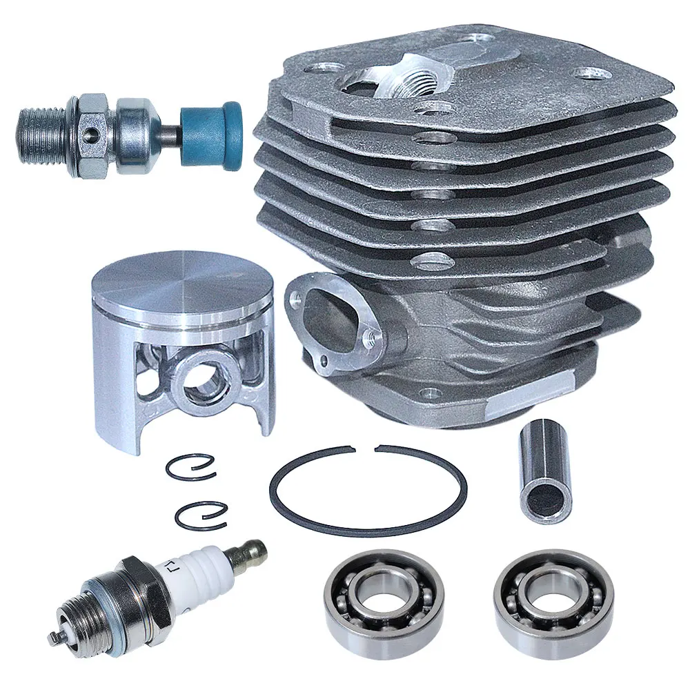 Pistone cilindro da 45 mm Kt per Husqvarna 254 154 XP 254XP 238 Parte motosega Cuscinetto valvola di decompressione candela