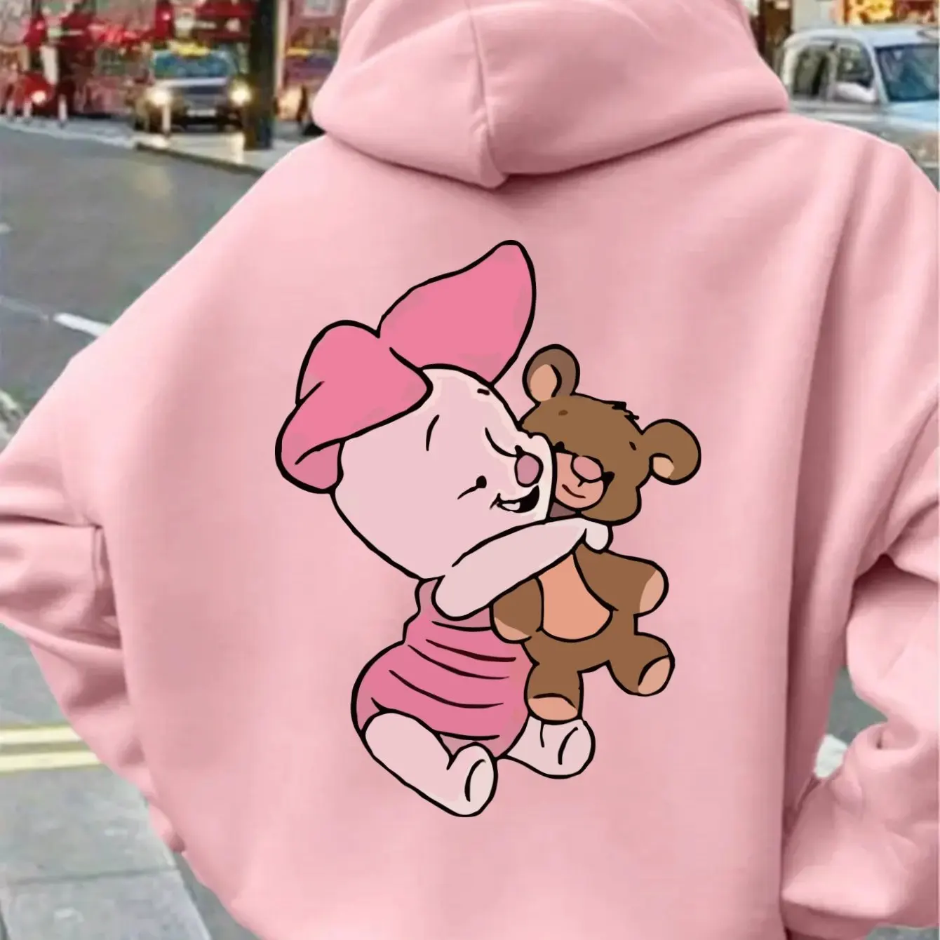 Disney Ferkel Muster Frauen Hoodie Herbst Winter Fleece Casual Unisex Pullover Sweatshirt Kleidung Hoody Übergroßen Streetwear