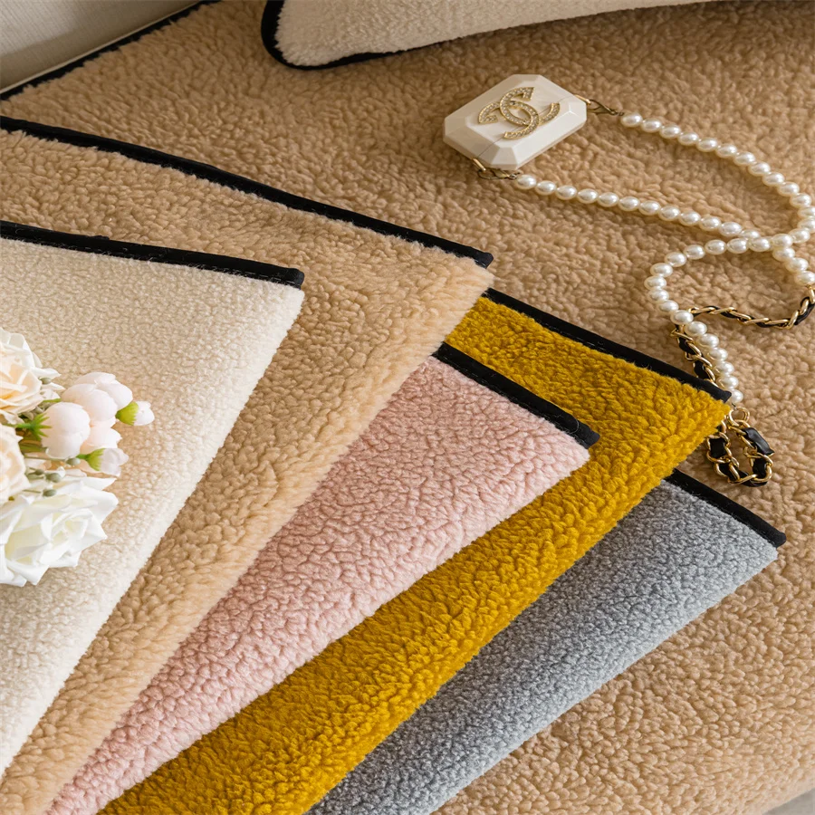 2024 New Cashmere Sofa Cushion Winter Thickened Plush Cushion Non-slip Sofa Cover Cover Cloth