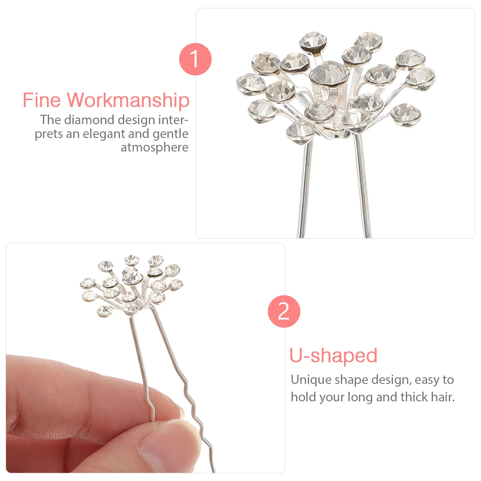 

20pcs Hair Clip Gypsophila Design Bridal Hair Fork For Wedding Party Evening Dance Birthday Decor U Shaped Hairpin